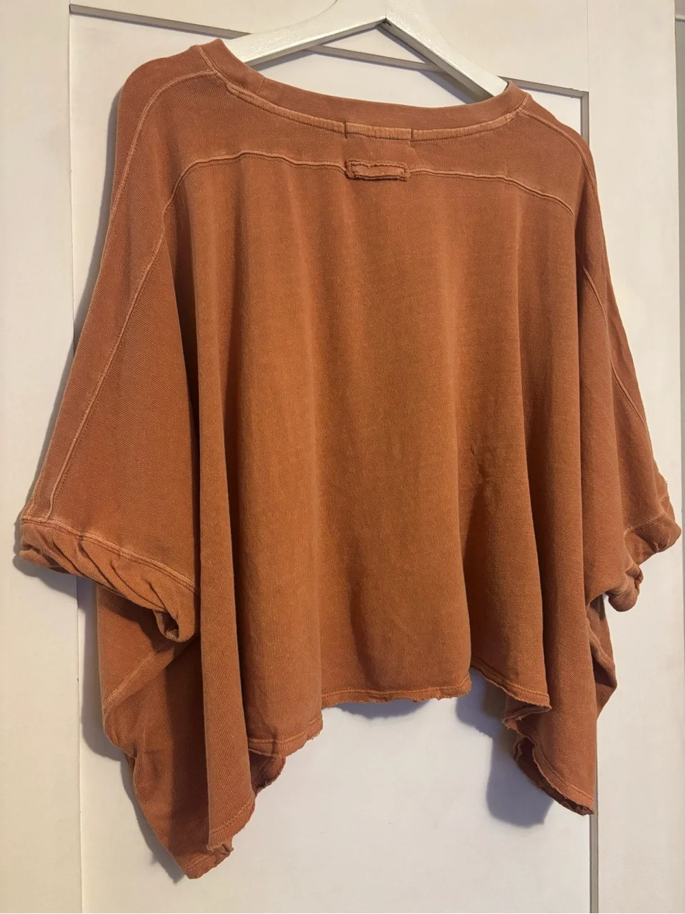 We The Free (Free People) | Terracotta Asymmetrical Cotton Handkerchief Hem Top